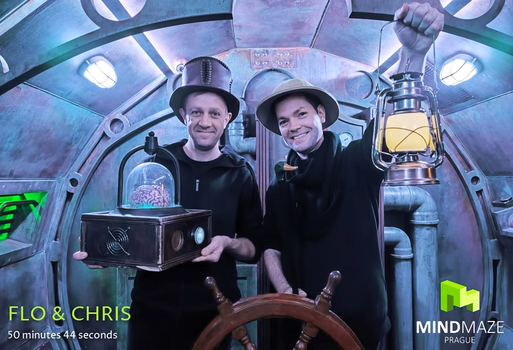 Der Betreiber des Blogs Puzzle Hamster und sein Freund in einem Escape Room in Prag.