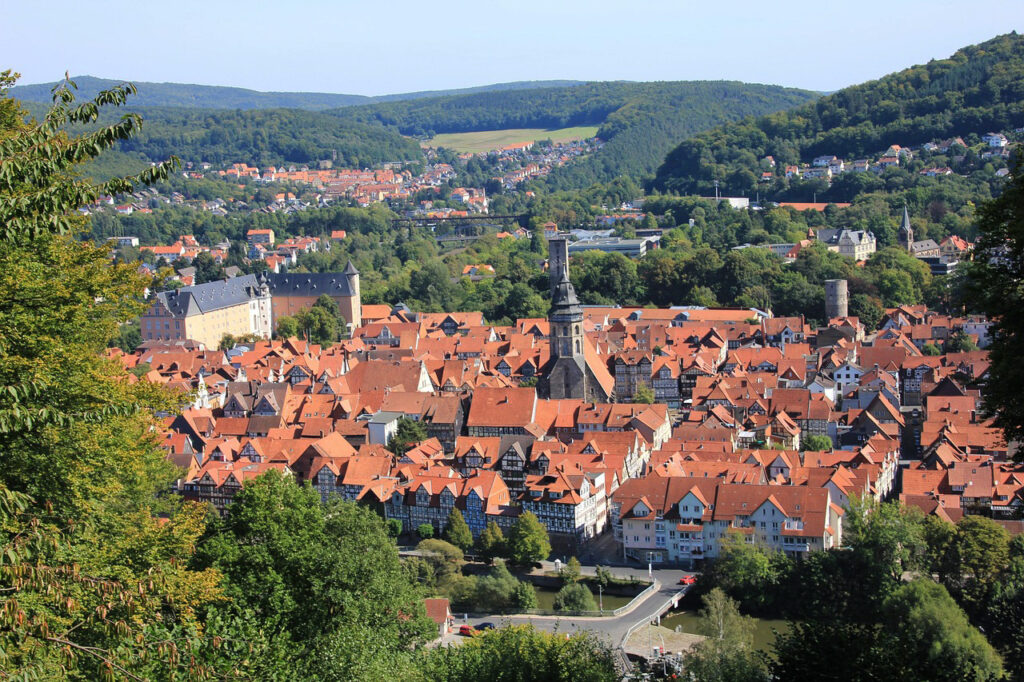 Eine Stadtansicht des Städtchens Hann. Münden in Niedersachsen.