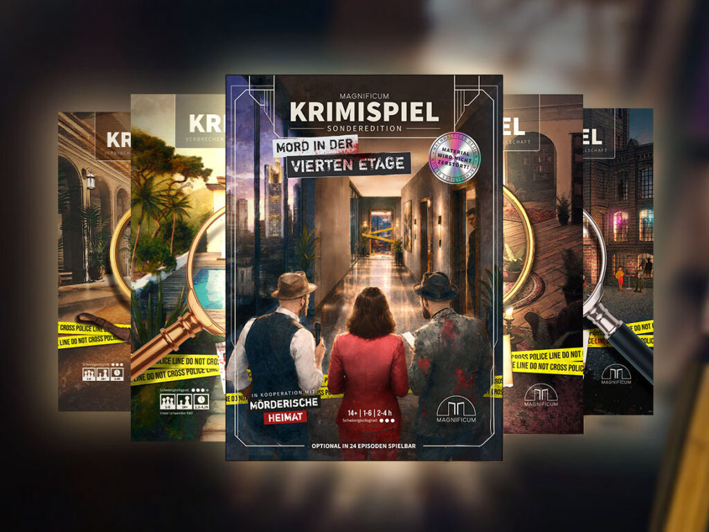 Das Krimispiel „Mord in der vierten Etage“.