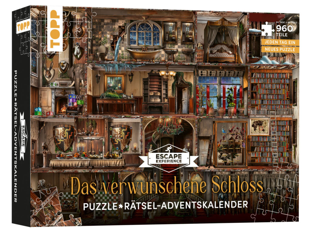 Der Puzzle-Adventskalender „Das verwunschene Schloss“ von Topp.