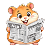 Ein Hamster, der Zeitung liest.