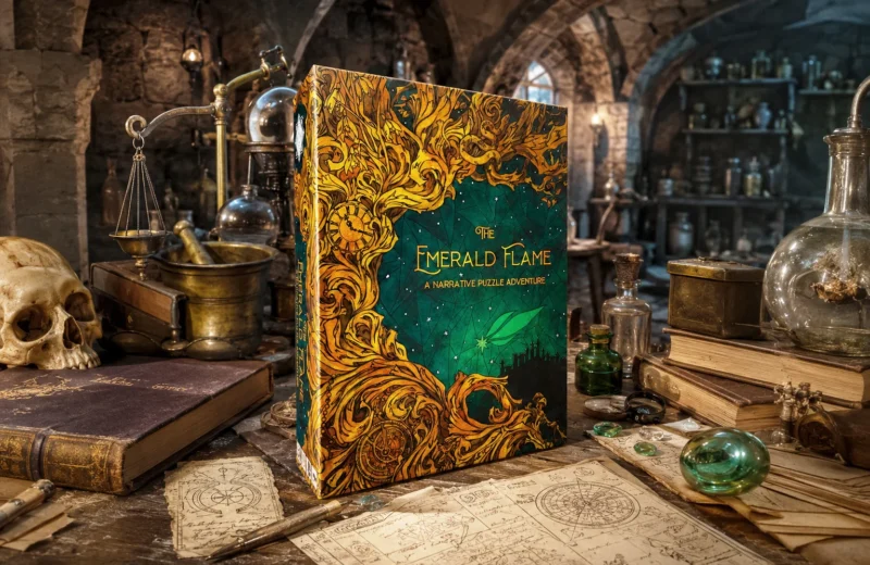 Das Spiel „The Emerald Flame“ steht im Labor eines Alchemisten.