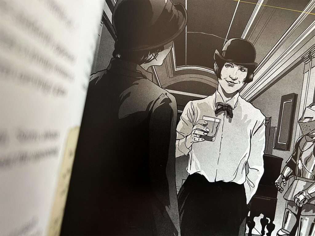 Im aufgeklappten Buch „The Museum Heist“ ist eine Figur aus dem Museum zu sehen.