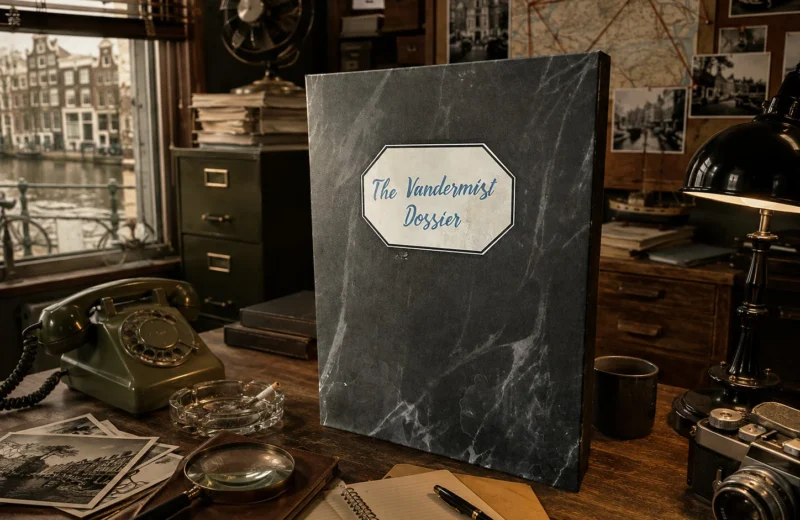 Das Spiel „The Vandermist Dossier“ steht in einem Detektivbüro in den 70er-Jahren in Holland.